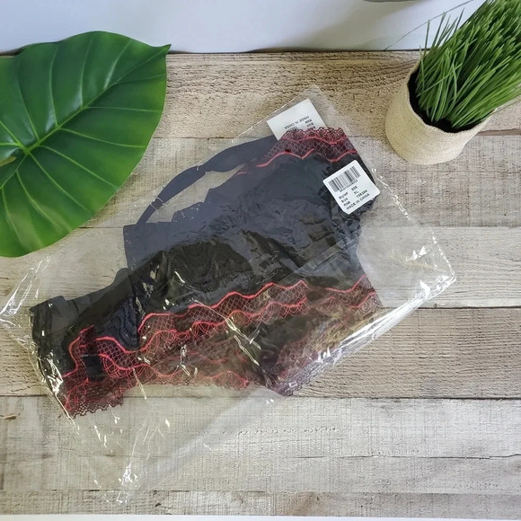 POPSI | "Casual Babe" Bralette Set in Black/Red sz XL - Picture 4 of 8